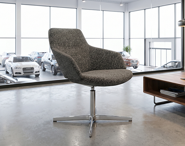 Офисное кресло Остин с низкой спинкой на крестовине без колес